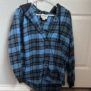 American eagle flannel hoodie size small